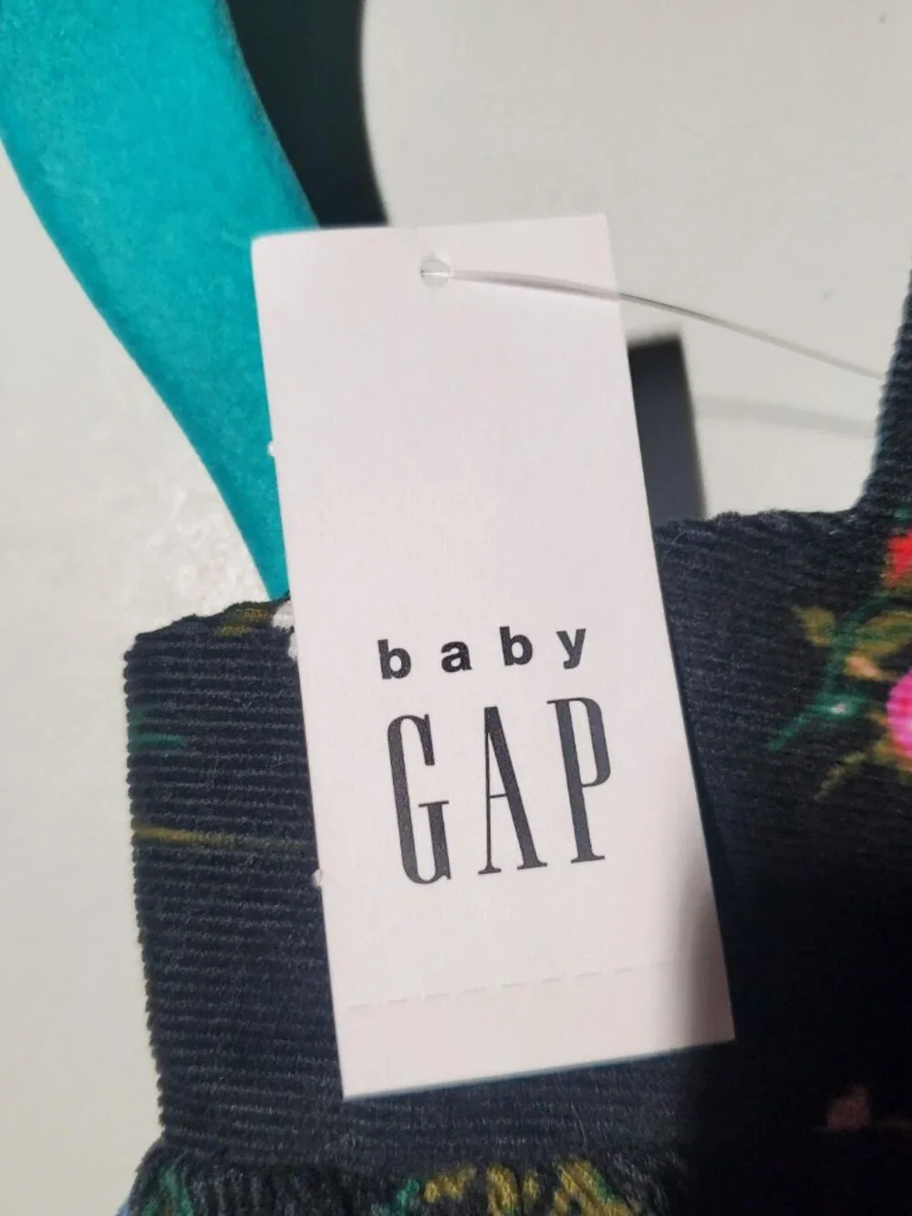 BabyGap Black Corduroy Floral Print Dress NWT sz 2 yrs